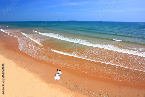 Wedding ceremony at Pha Daeng Beach. Destination wedding Prachuap Khiri Khan Province, Thailand