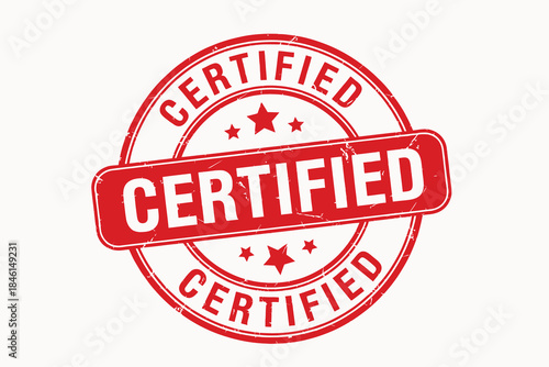 Certified stamp seal verification badge icon logo