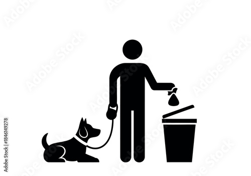 Person picking up dog waste in a public area