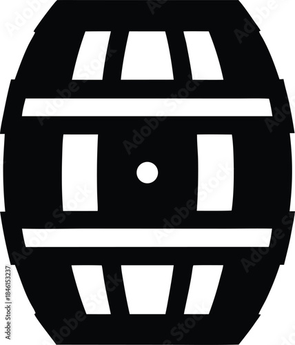 irish whiskey barrel line art vector illustration on transparent background