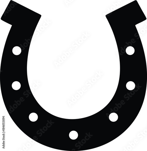 lucky horseshoe line art vector illustration on transparent background