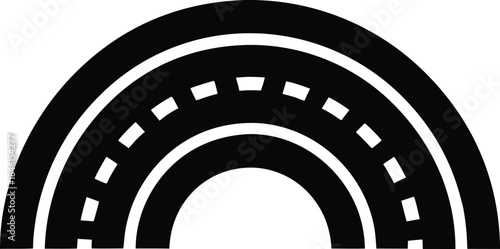 rainbow with gold line art vector illustration on transparent background