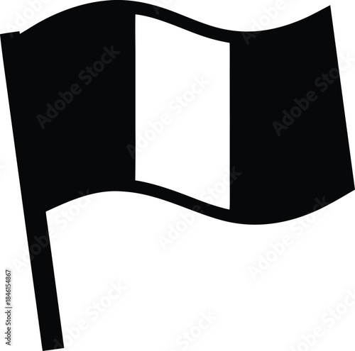 waving irish flag line art vector illustration on transparent background