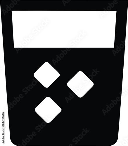 whiskey shot glass line art vector illustration on transparent background