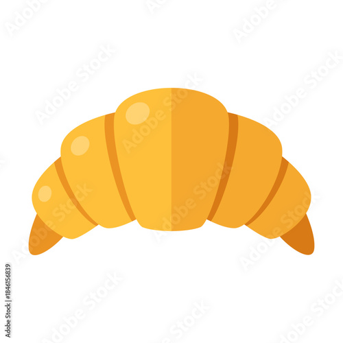 Croissant Flat Colored Icon for Bakery and Breakfast Food