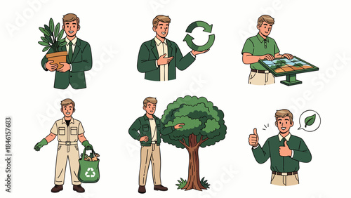 Man Engaged in Eco-Friendly Activities, Promoting Environmental Sustainability and Green Initiatives