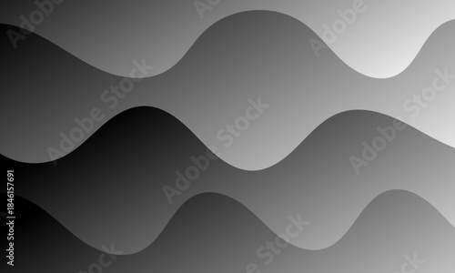 abstract black gray stripes lines sea wave curves shapes on smooth gradient color textured pattern background