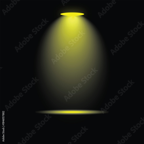 eps abstract spotlight with glowing bright stage light beam projection shiny decoration theatre scene studio black space concert empty spot disco festive glittering event spotlight on the stage