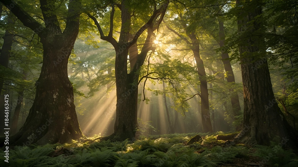 Fototapeta premium misty morning in the forest