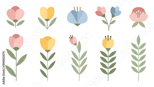 Seamless floral vector illustration of a spring nature pattern featuring a colorful pink tulip blossom design with green leaf elements for a beautiful summer bouquet art decoration