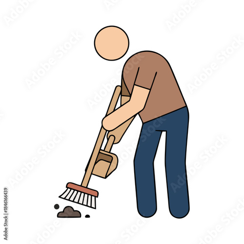 vector illustration of a man holding a key