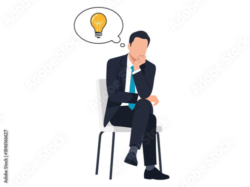 Thinking Businessman Idea Illustration