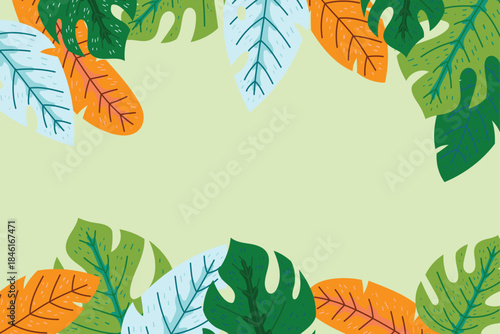 world environment day banner with leaf plant on green background vector design	
