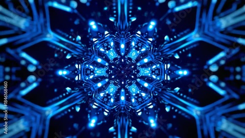Abstract Digital Matrix: An mesmerizing abstract view of a digital matrix glows with intricate detail and futuristic design
