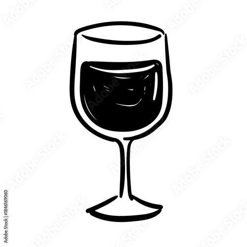 Hand-Drawn Wine Glass Illustration
