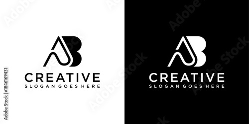 AB or BA initial letter logo design vector