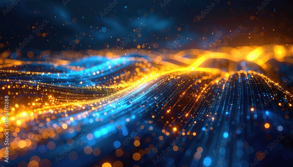 Obraz premium Abstract Data Stream - A Visual Representation of Information Flow.