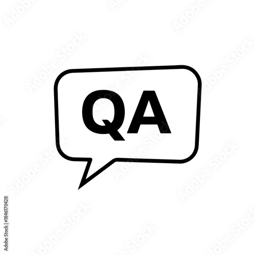 Qa icon in a speech bubble representing question and answer forum or discussion isolated on transparent background