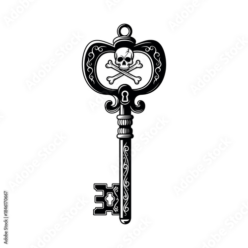 skeleton key, lock key vector design