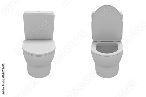Water closet on white backg...