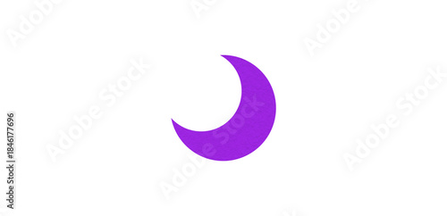 Free Download Purple crescent moon paper cutout, moon icon, waxing moon symbol, crescent moon icon symbol set on transparent background. - GFXLoad