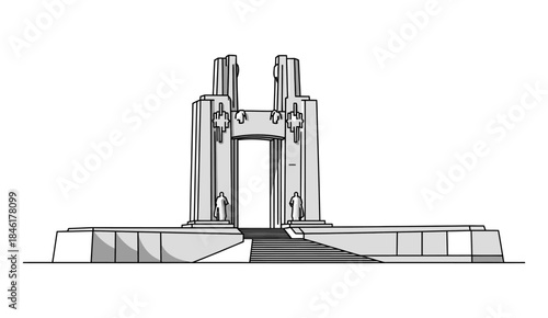 Canadian National Vimy Memorial Architectural Illustration