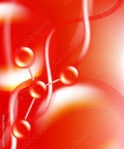 Hyaluronic acid and Niacinamide hair and skin solutions ad, red collagen serum drop with cosmetic advertising background ready to use, illustration vector.
