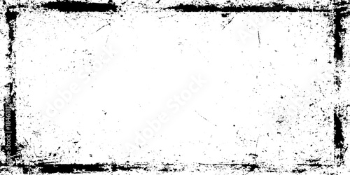 Distressed rectangular frame with a grunge textured white background
