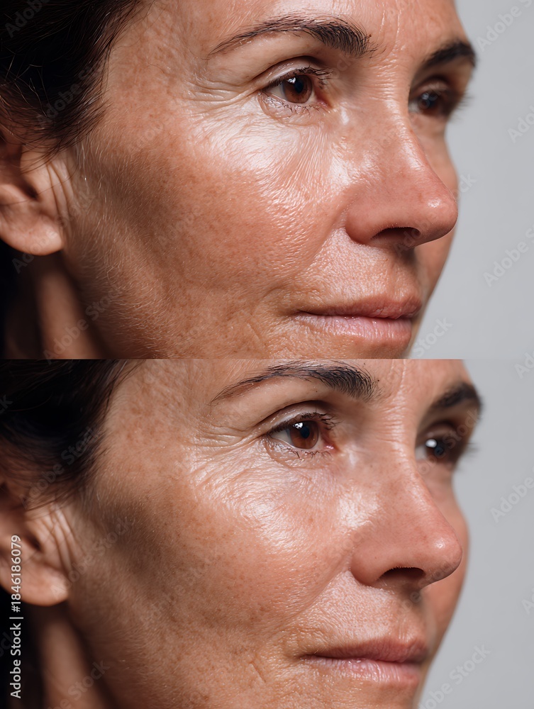 Obraz premium before after shadowed droop vs clean smooth lift