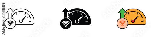 Wifi speed icon vector. Optimized wi fi signal and internet speed performance symbol. vector illustration.