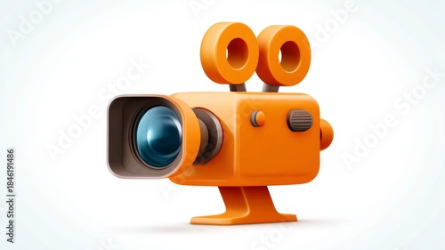 Video camera symbol and movie sign vector illustration isolated on white background for film production, cinema, media, and multimedia design projects