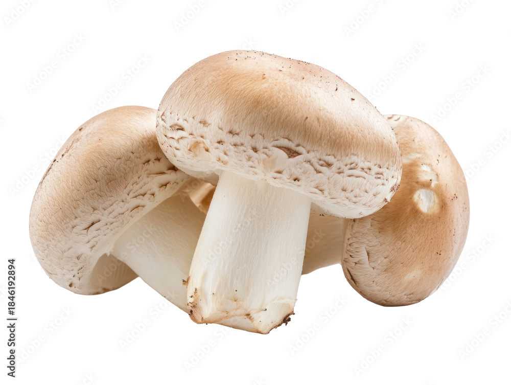 Fototapeta premium Fresh Whole Button Mushrooms Isolated