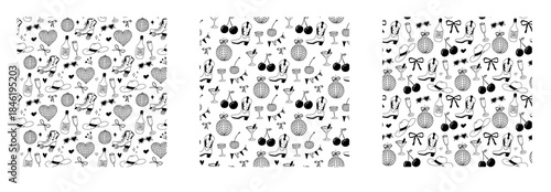 Whimsical cowgirl seamless pattern with stars and fringe details