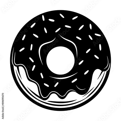 Classic glazed donut with sprinkles, a delightful sweet treat perfect for any occasion Vector
