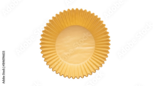 Bilde på lerret Golden yellow cupcake liner isolated PNG on transparent background, baking cup f