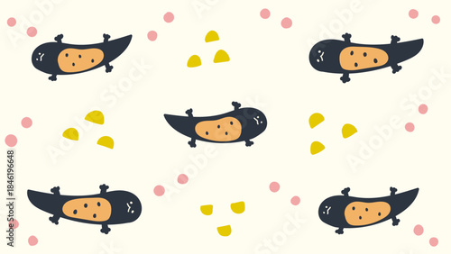 てがきでかわいいアカハライモリの背景