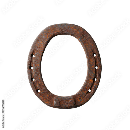Wallpaper Mural A solitary, weathered horseshoe isolated against a stark transparent background Torontodigital.ca