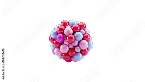 Colorful Spheres Cluster on White Background