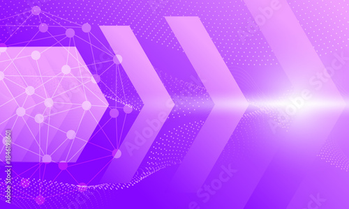 pink purple arrow shape electronic cyberspace with neon light gradient abstract high technology background