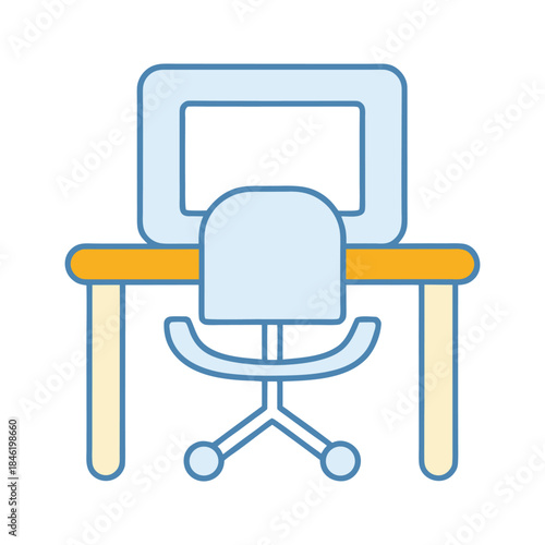 Clean Workspace Desk Vector Icon