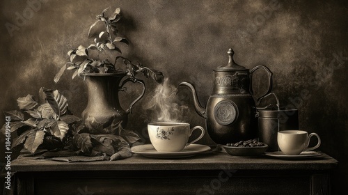 
view of coffee drinks on the table