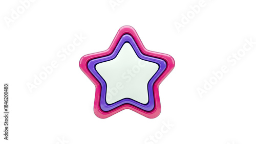 Colorful Star Shape Isolated on White Background
