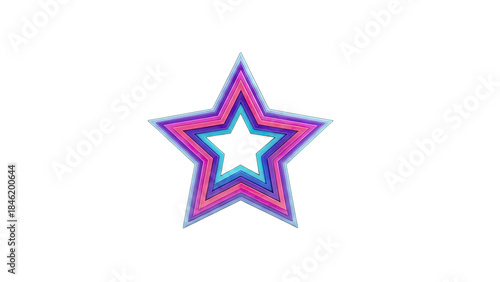 Colorful Star Shape on White Background
