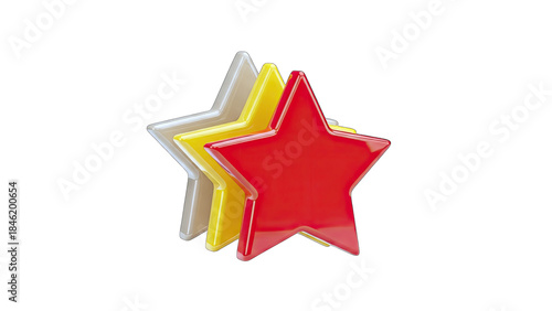 Colorful Stars Overlapping on White Background
