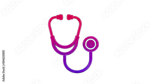 Colorful Stethoscope Isolated on White Background