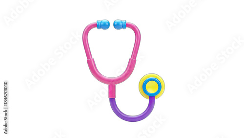 Colorful Stethoscope Isolated on White Background