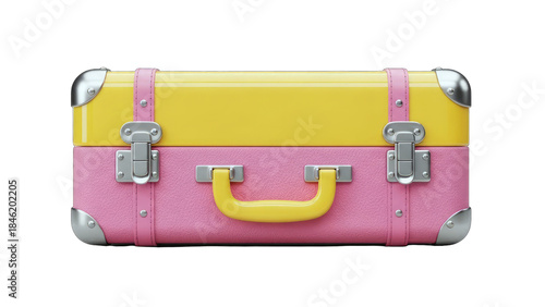 Colorful Suitcase Isolated on White Background