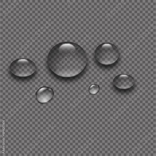 water drop on transparent background,  