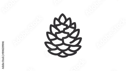 Pine cone icon for nature and outdoors symbols, minimalist vector