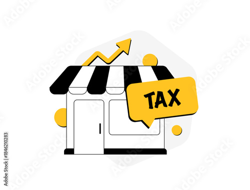 Business pass-through tax rules changes. 2026 tax season brings corporate rate shifts, local sales tax increase affecting small business, planning compliance finance outlook. Flat vector illustration